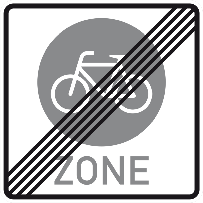 Abbildung Schild Ende einer Fahrradzone